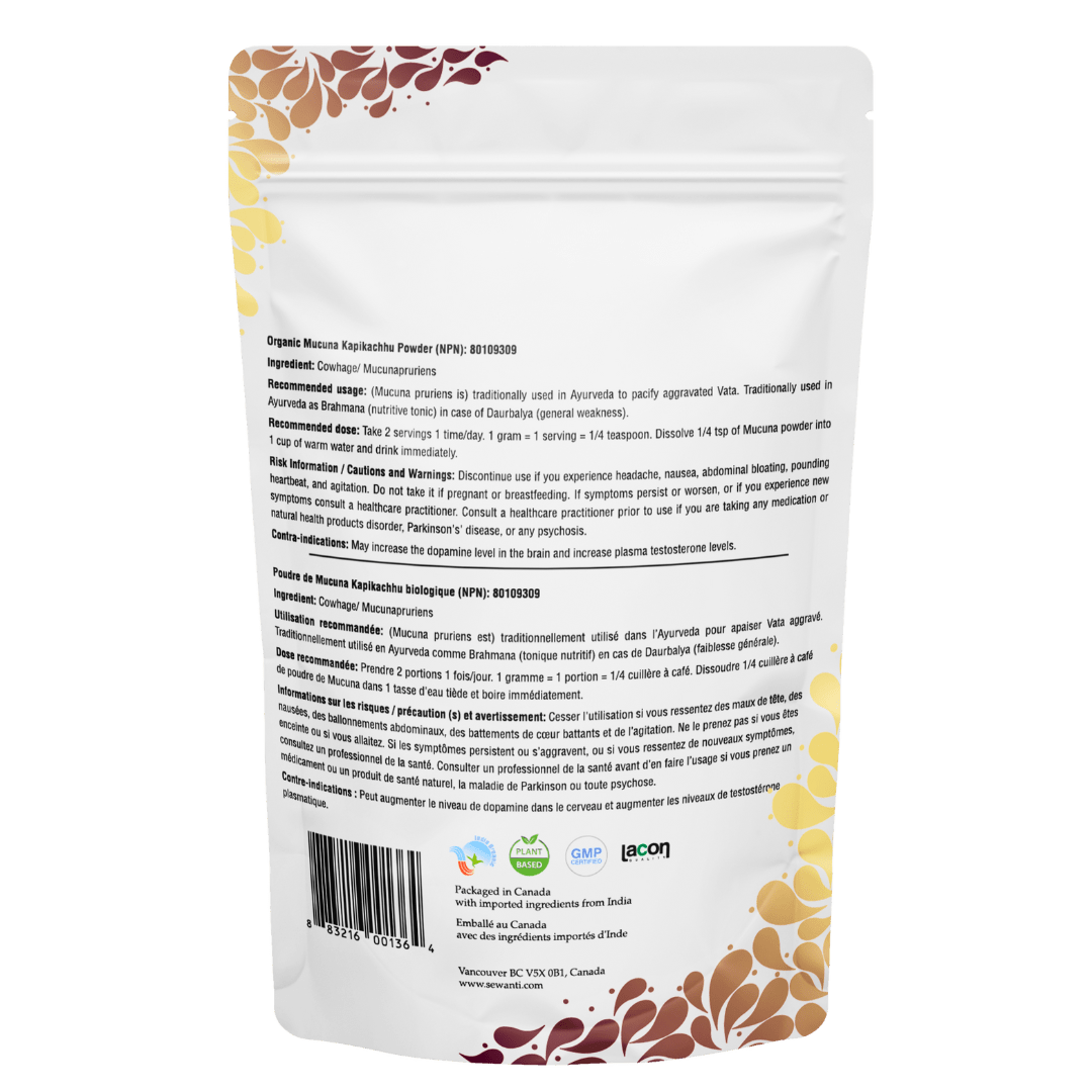 Poudre De Mucuna Pruriens 60g à 1kg - Aavi, Santé Sexuelle, Ayurvédique, 100% Naturel
